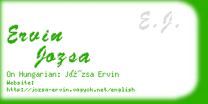 ervin jozsa business card