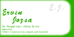 ervin jozsa business card
